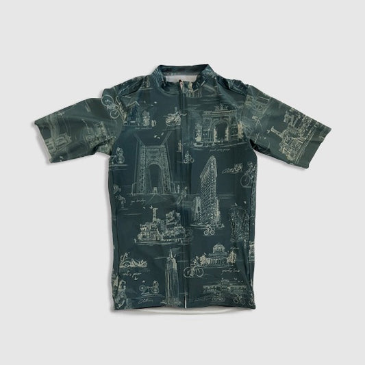 NYC Monuments Women's Jersey / Blue Green | Tricota Mujer